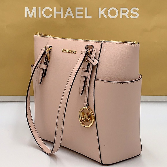 MICHAEL KORS CHARLOTTE LARGE TOP ZIP POWDER BLUSH - Picture 5 of 16